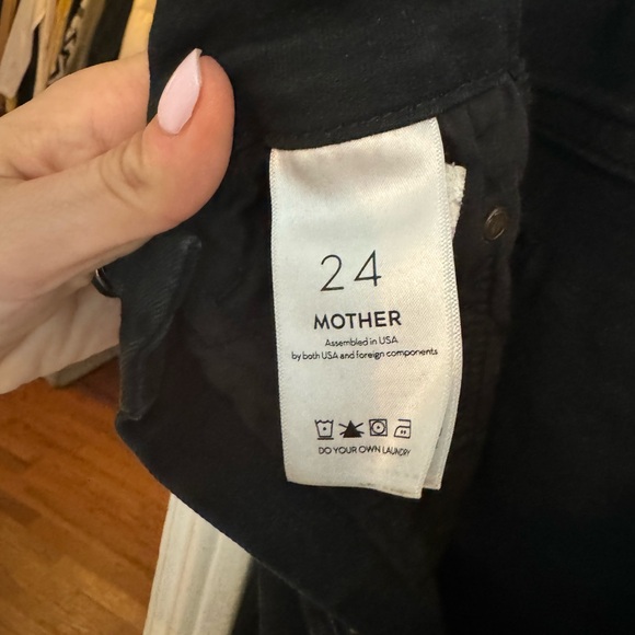 Size 24 skinny mother black stretch denim - Picture 4 of 4